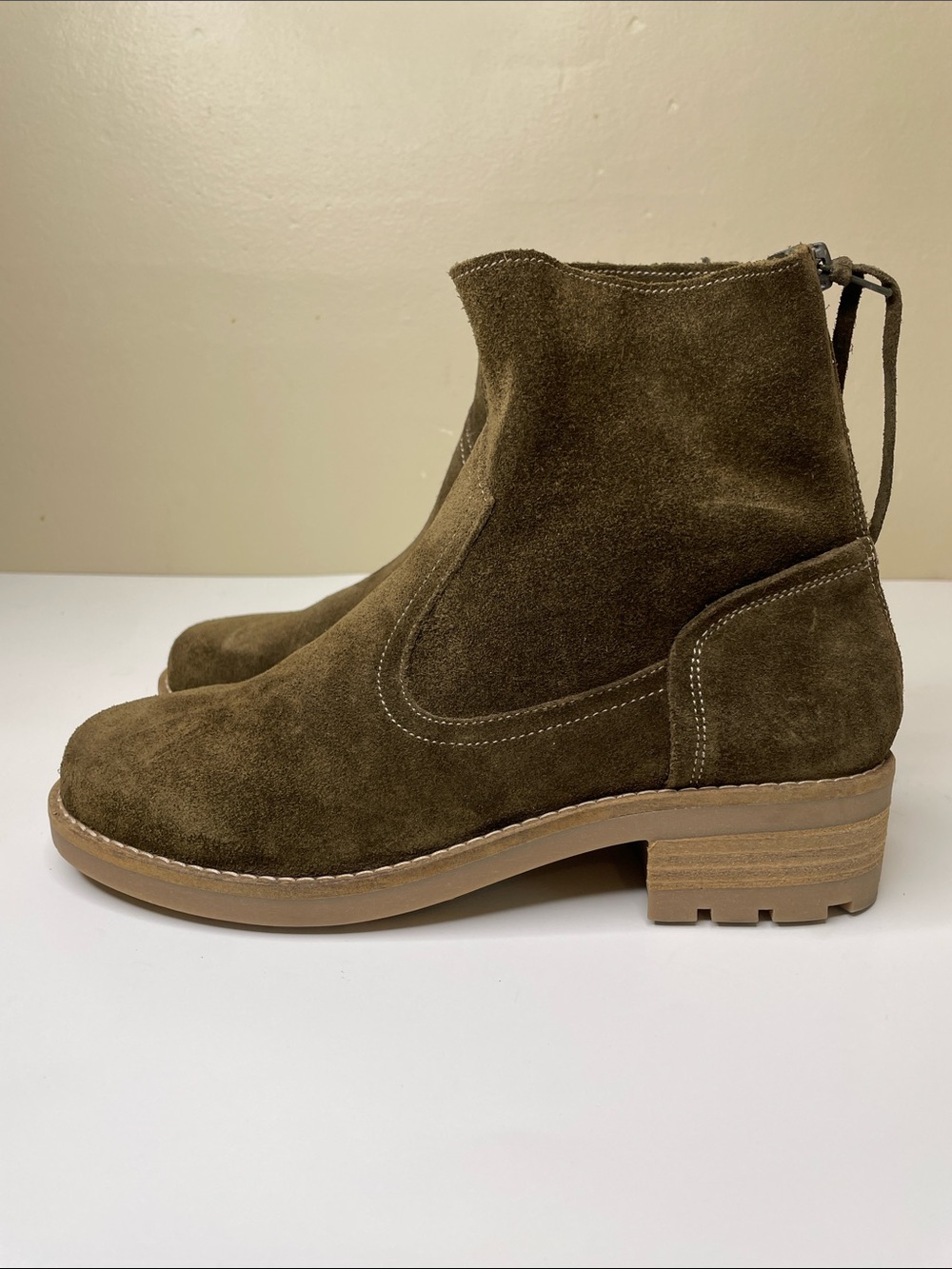 CRUZA Portugal MILA Brown Suede Western Rustic Boho Lug Sole Ankle Boots 8